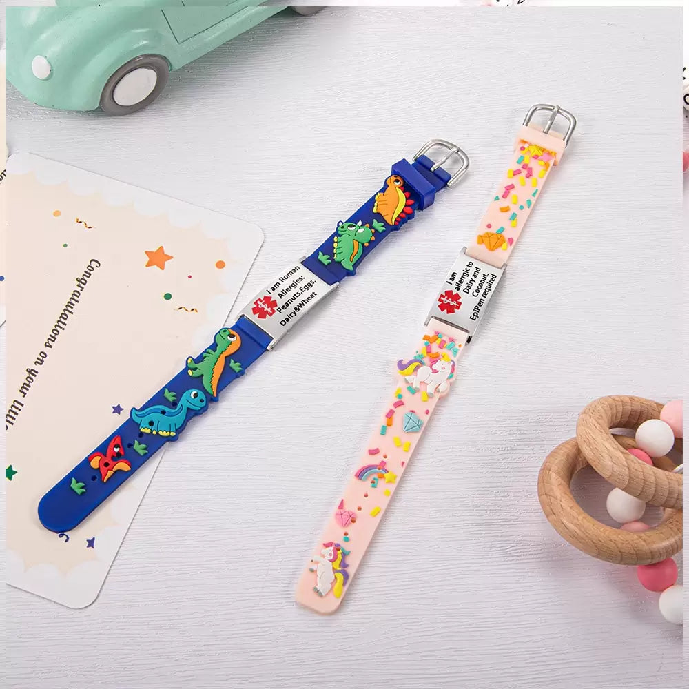 Custom Color Medical Alert Id Bracelets for Kids/Girl/Boy
