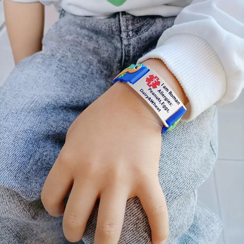 Custom Color Medical Alert Id Bracelets for Kids/Girl/Boy