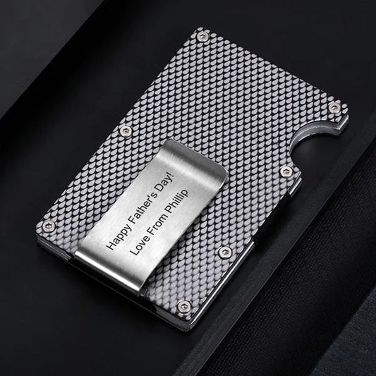 Personalized money clip with credit card holder