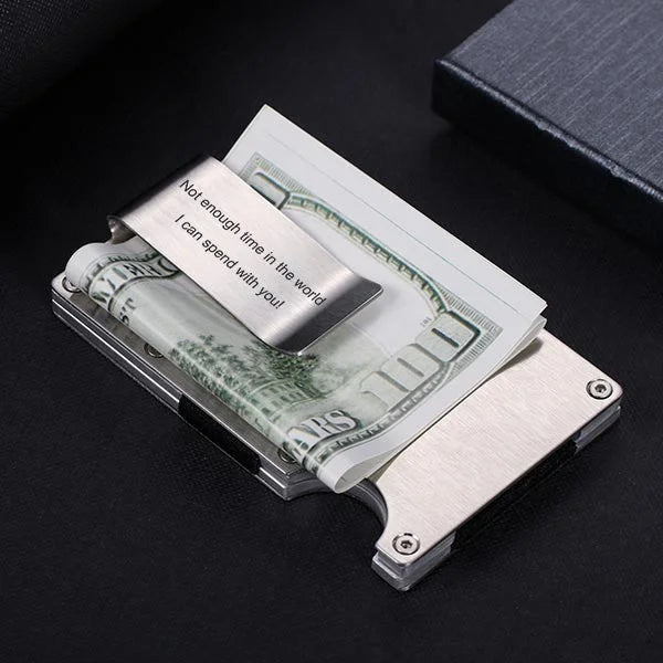 Personalized money clip with credit card holder