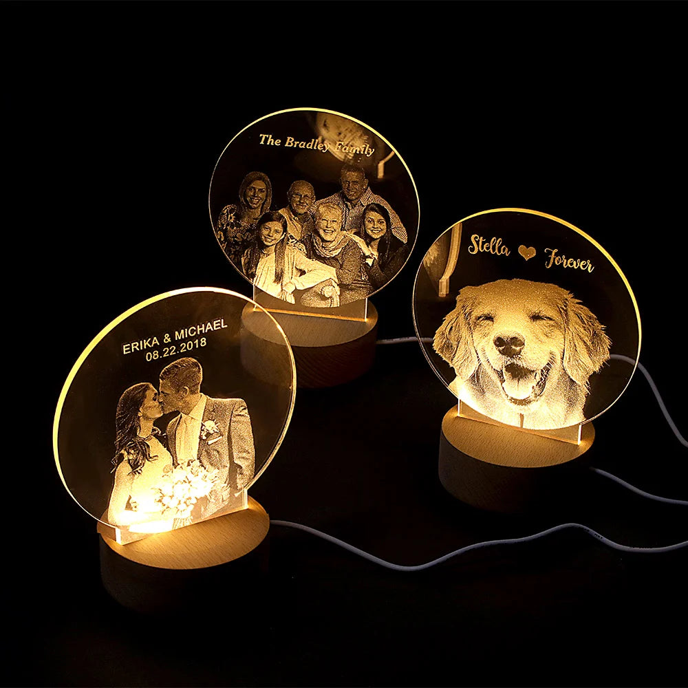 Personalized 3D Photo Night Light Gift for Birthday|Mother's Day| Valentine's Gift| Pet Memorial