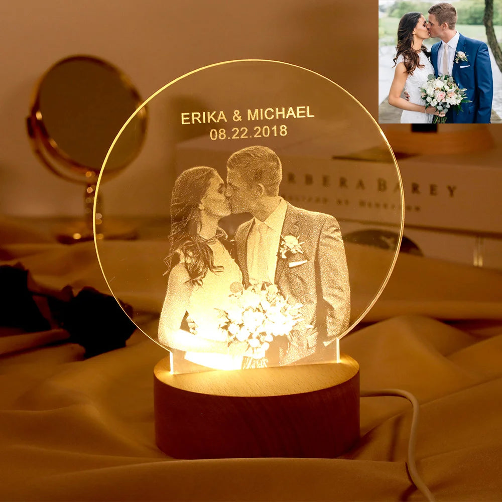 Personalized 3D Photo Night Light Gift for Birthday|Mother's Day| Valentine's Gift| Pet Memorial