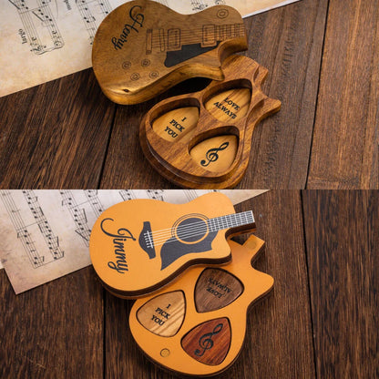 Personalized Wooden Guitar Picks With Case | Wooden guitar pick| Guitar Pick