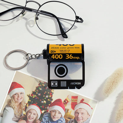 Custom photo camera roll keychain-Free gift box included