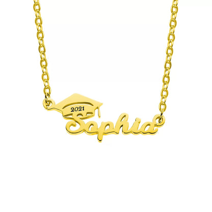 Personalized Bachelor Cap Name Necklace Graduation Gifts |Graduation gifts for her