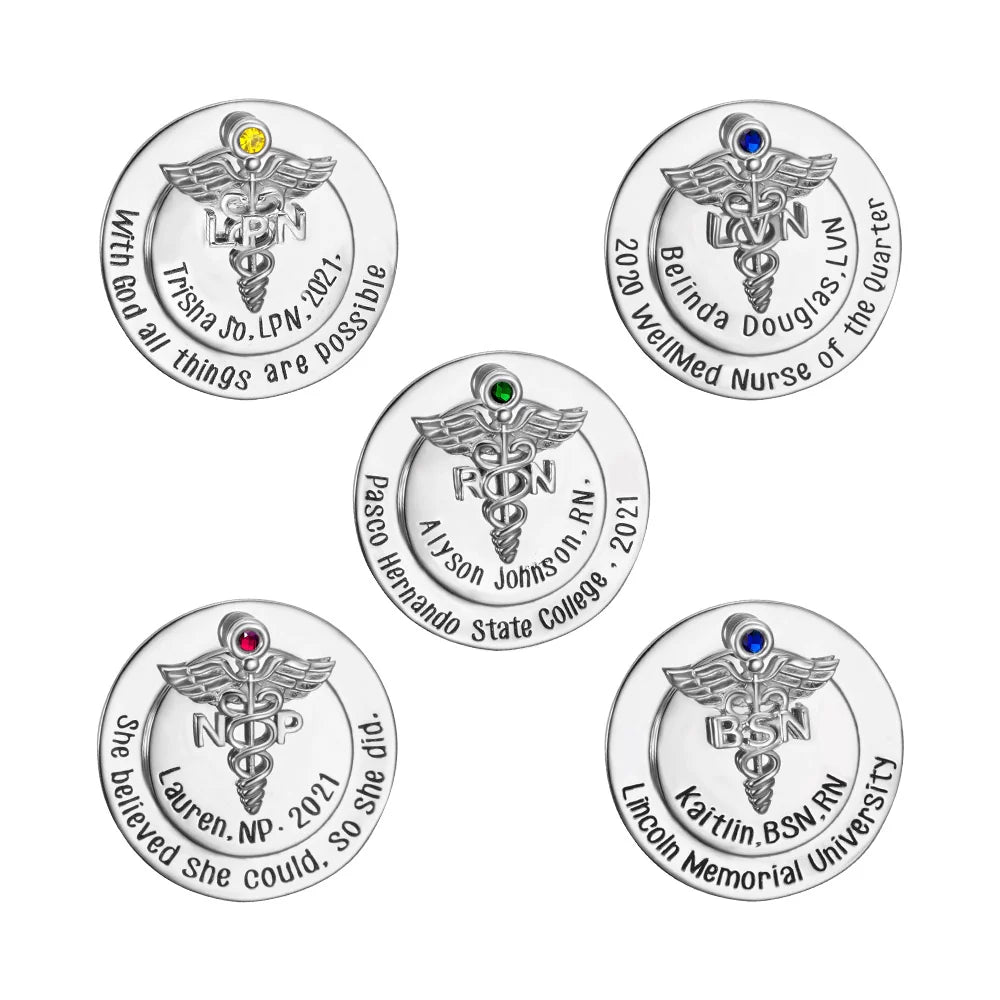 Custom Nursing Pins for RN / BSN / RN/ LPN/ LVN | Nursing graduation pins