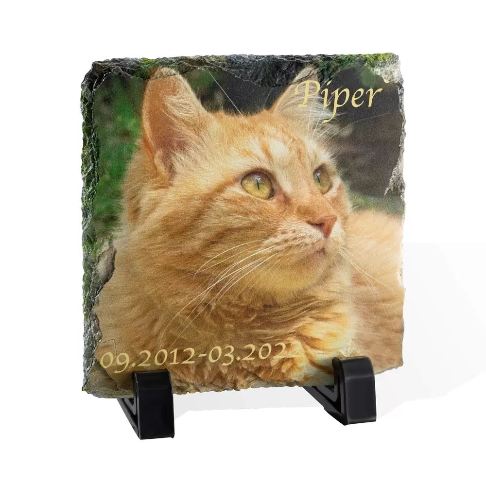 Personalized Colorful Pet Photo Rock Slate| Pet Memorial Ornament | Gift for Pet Lovers