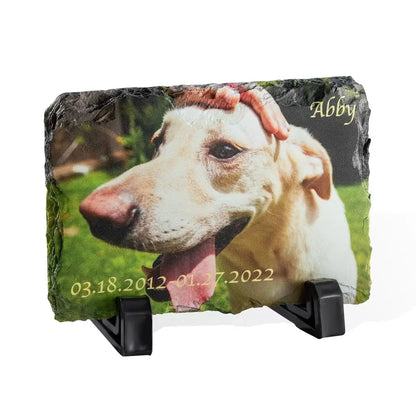 Personalized Colorful Pet Photo Rock Slate| Pet Memorial Ornament | Gift for Pet Lovers