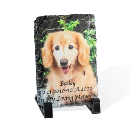 Personalized Colorful Pet Photo Rock Slate| Pet Memorial Ornament | Gift for Pet Lovers