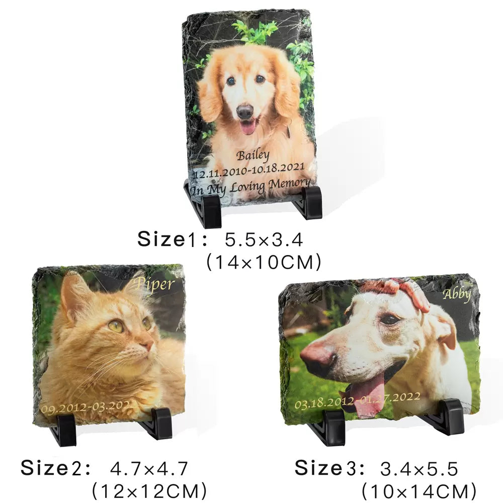 Personalized Colorful Pet Photo Rock Slate| Pet Memorial Ornament | Gift for Pet Lovers