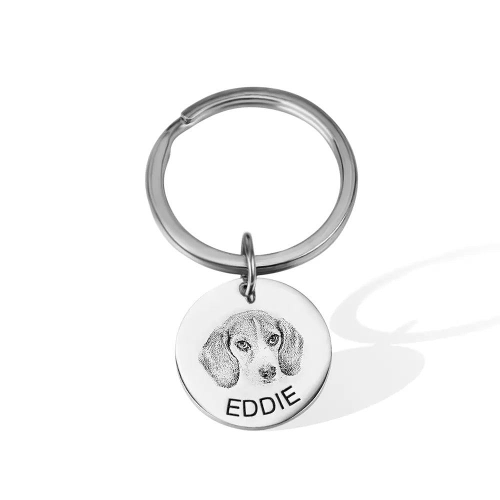 Pet memorial keychain with picture