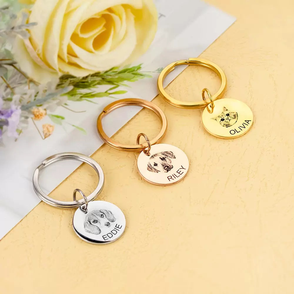 Pet memorial keychain with picture