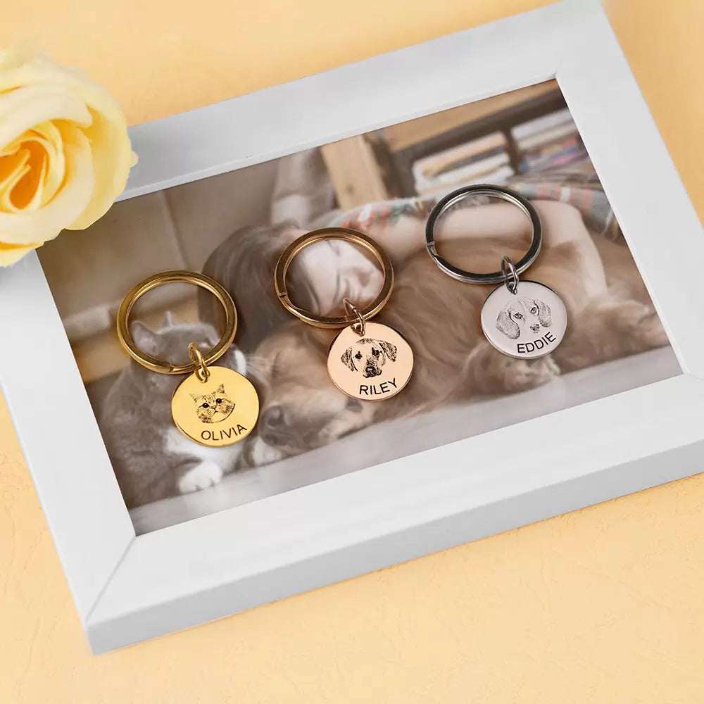 Pet memorial keychain with picture