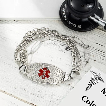 Elegant Medical Bracelets Jewelry for Women | Stainless Steel Emergency Identification Bracelet