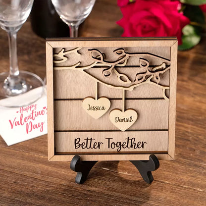 Couples Custom Wood Sign | Anniversary Gift | Personalized Wedding Gift | Valentine 3d Sign | Couples Names Sign