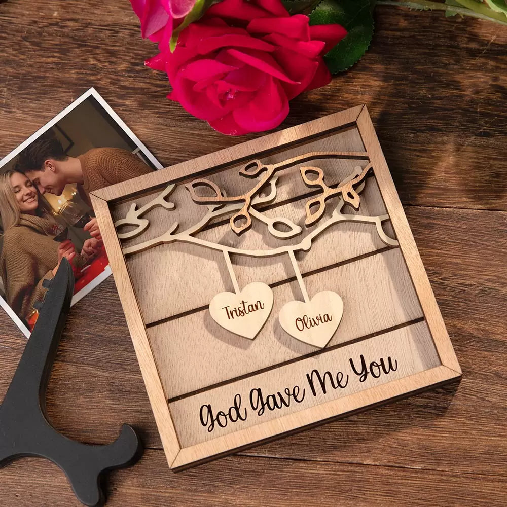 Couples Custom Wood Sign | Anniversary Gift | Personalized Wedding Gift | Valentine 3d Sign | Couples Names Sign