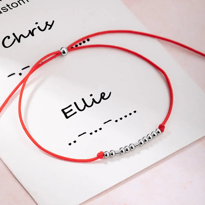 Personalized Couple bracelets morse code | s925 silver set of 2 morse code bracelet
