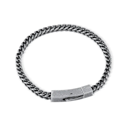 Custom bar engraved bracelets | Engraved Men's Chain Bracelet