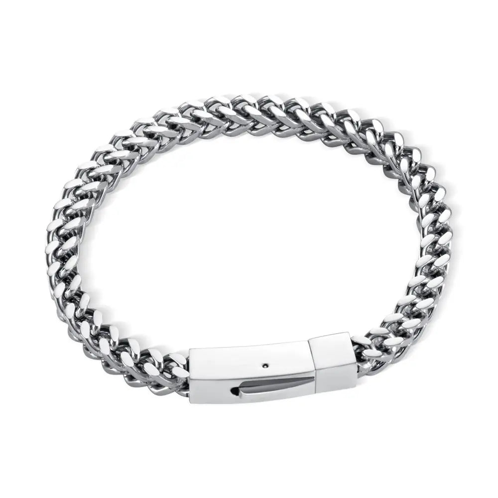 Custom bar engraved bracelets | Engraved Men's Chain Bracelet