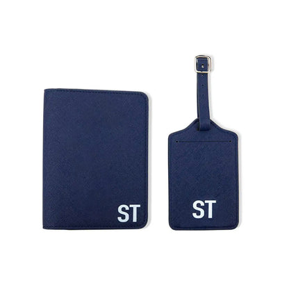 Personalized passport holder and luggage tag set |Personalized suitcase tags