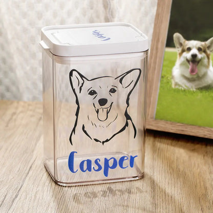 Personalized Pet Treat Jar with Photo and Name