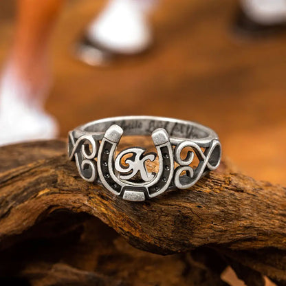 Custom Horseshoe Ring in 925 Sterling Silver | Gifts for pony lovers