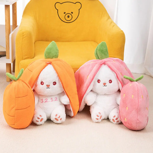 Custom bunny plush| Strawberry & Carrot bunny plush | Stuffed bunny with long ears
