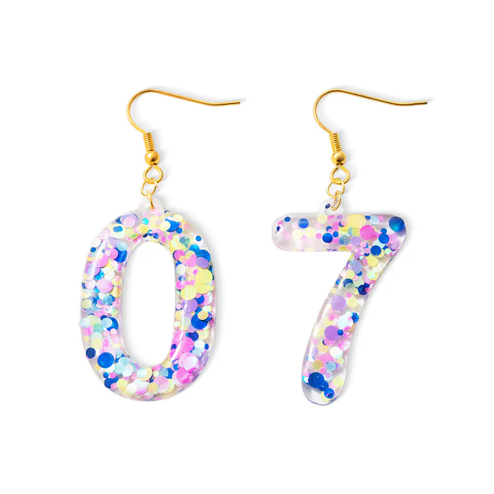 Custom Birthday Numbers Earrings | Birthday Statement Dangles