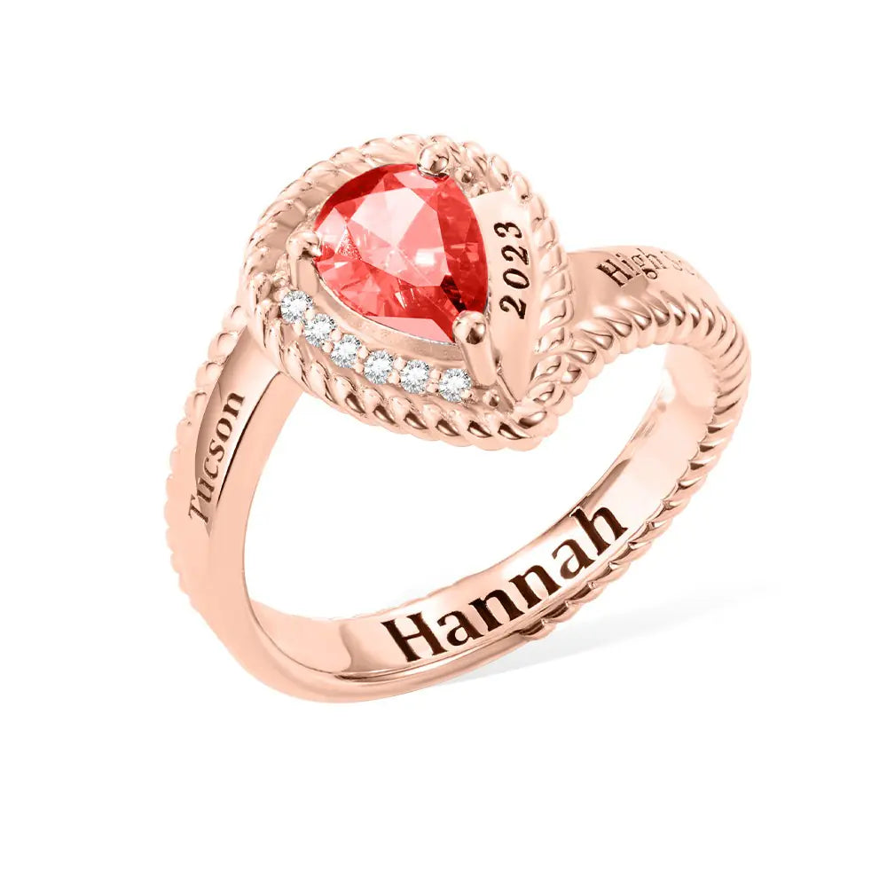 Custom Graduation Birthstone Ring |Graduation gifts for her