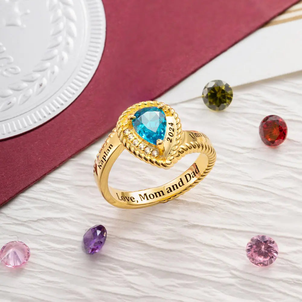 Custom Graduation Birthstone Ring |Graduation gifts for her