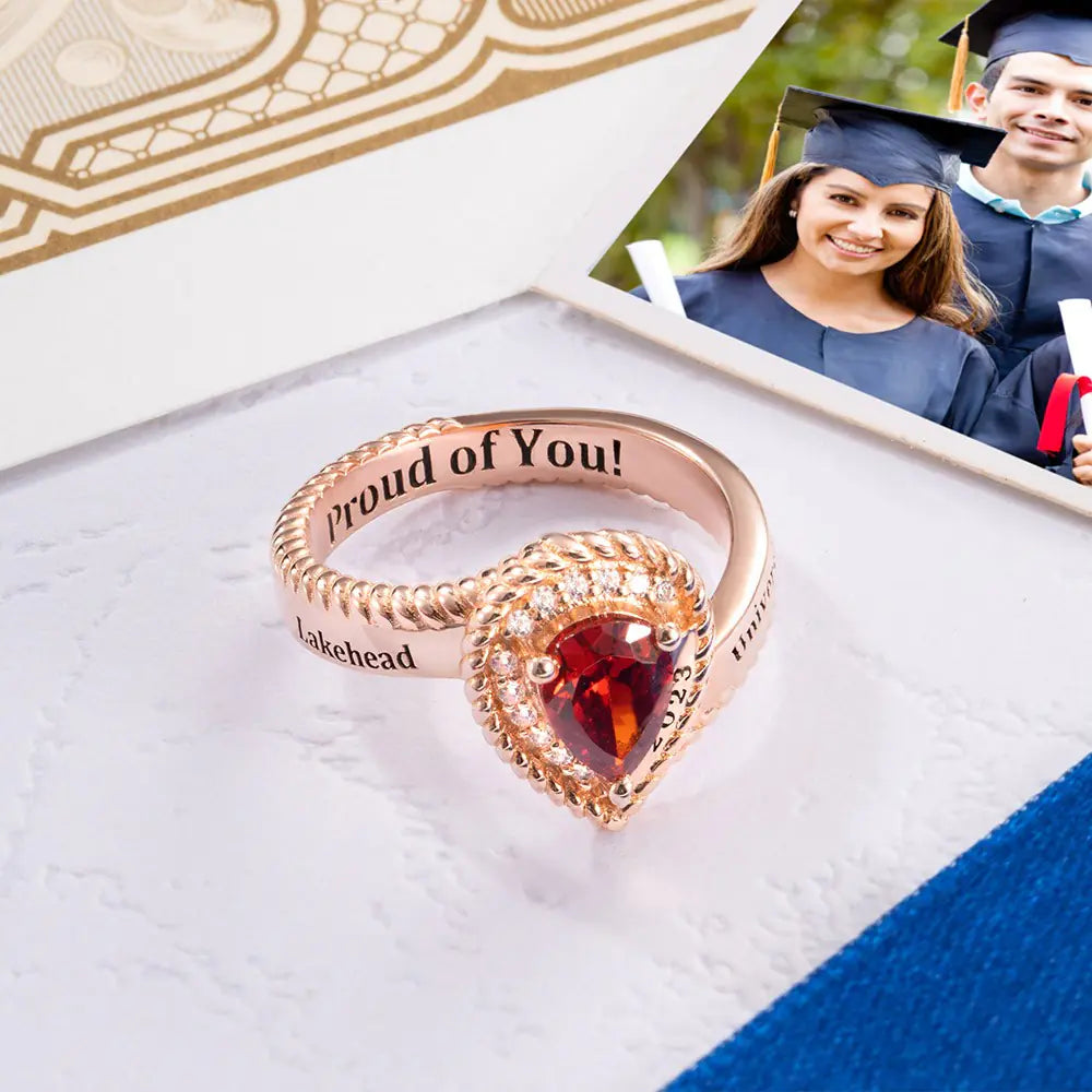 Custom Graduation Birthstone Ring |Graduation gifts for her