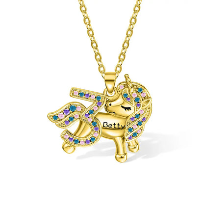 Unicorn necklace Charm Fairytale | Girl birthday gifts 1-9 Year Old