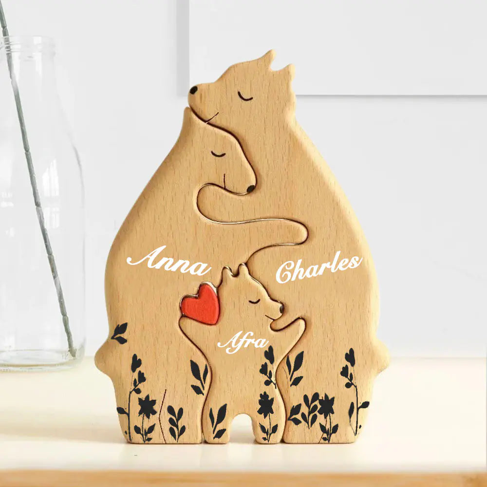 Wooden Bear Family Puzzle | Family Keepsake Gifts | Home Decor Gifts