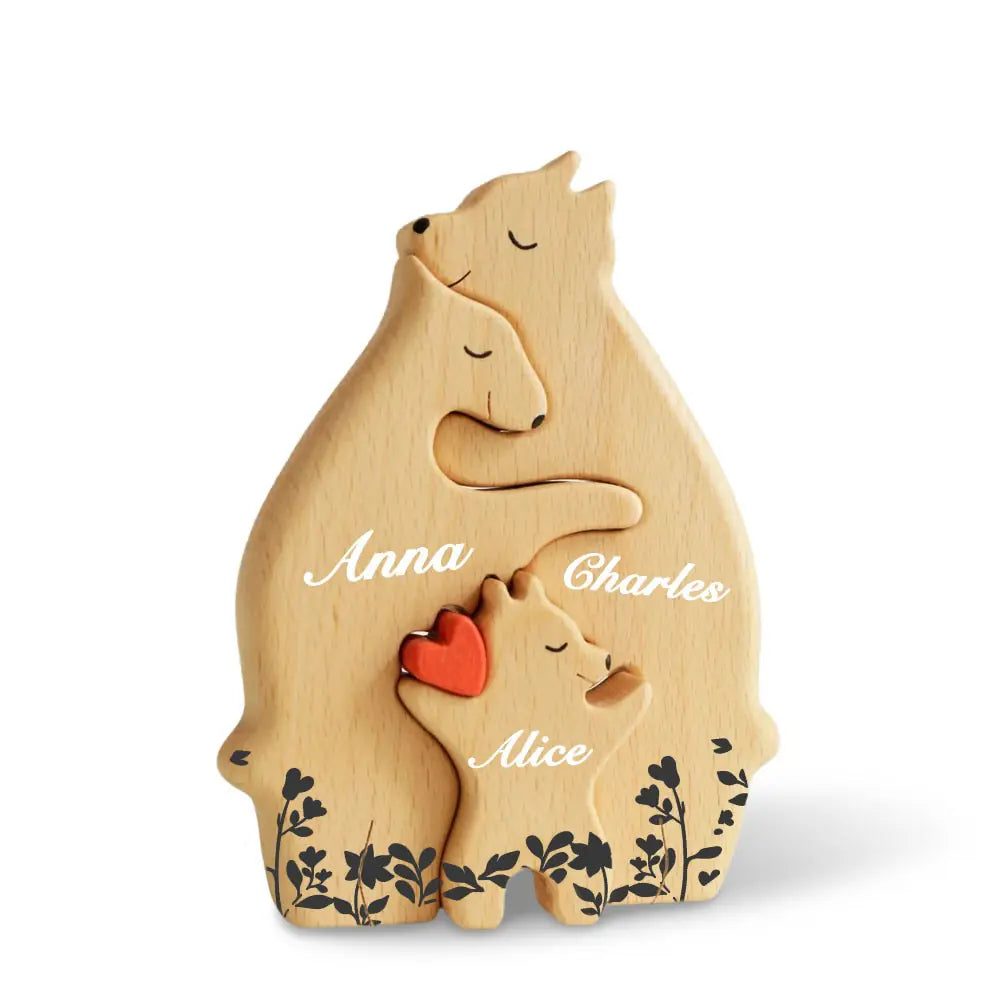 Wooden Bear Family Puzzle | Family Keepsake Gifts | Home Decor Gifts