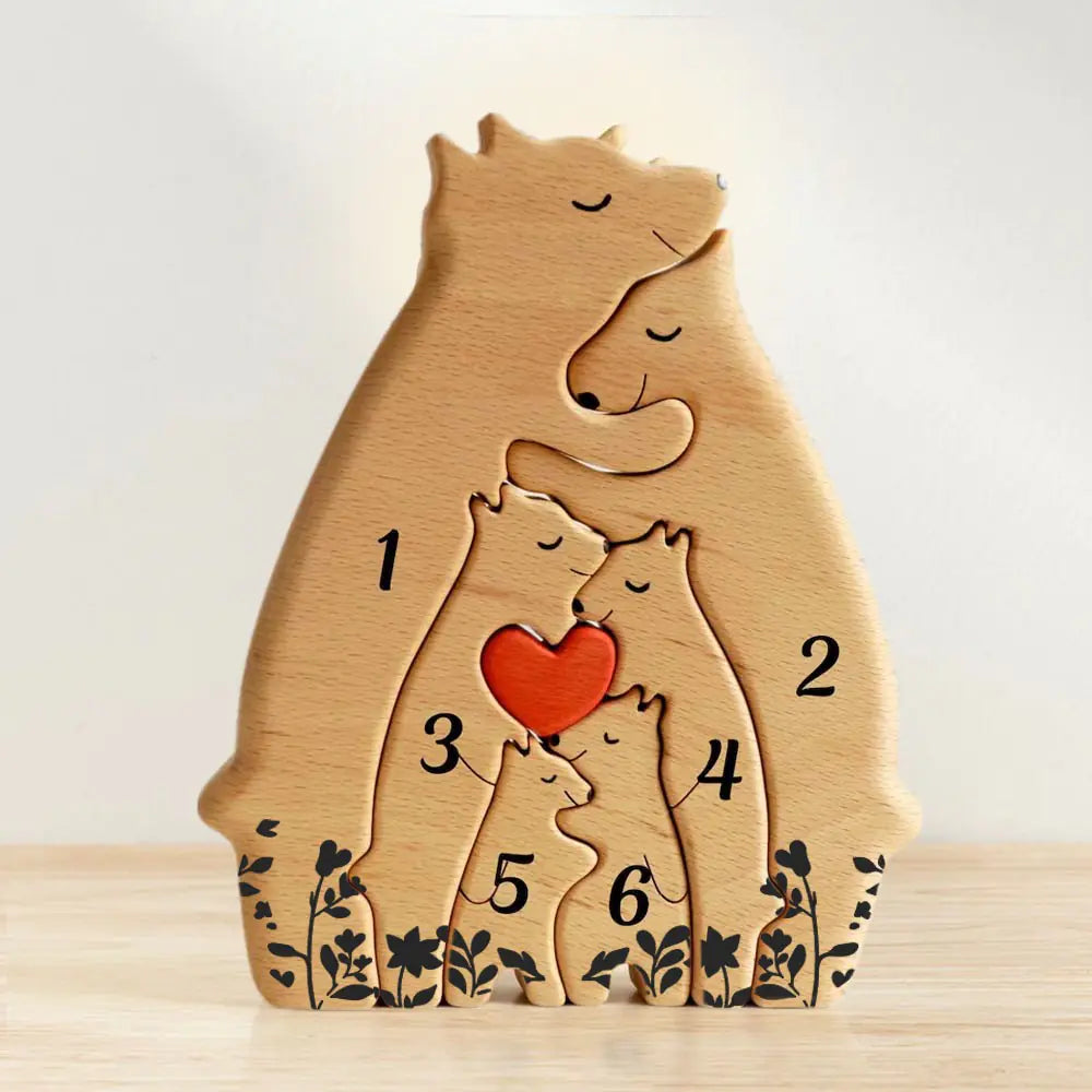 Wooden Bear Family Puzzle | Family Keepsake Gifts | Home Decor Gifts