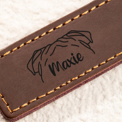 Personalized Leather Keychain with Dog Ear| Custom Pet Mom Gifts