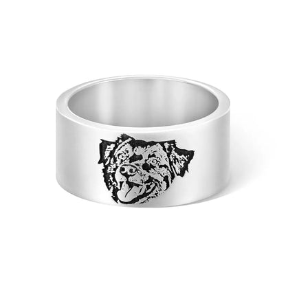 Custom Pet's photo Ring|Pet's Memorial Ring|Pet Loss Jewelry|Pet Remembrance Jewelry