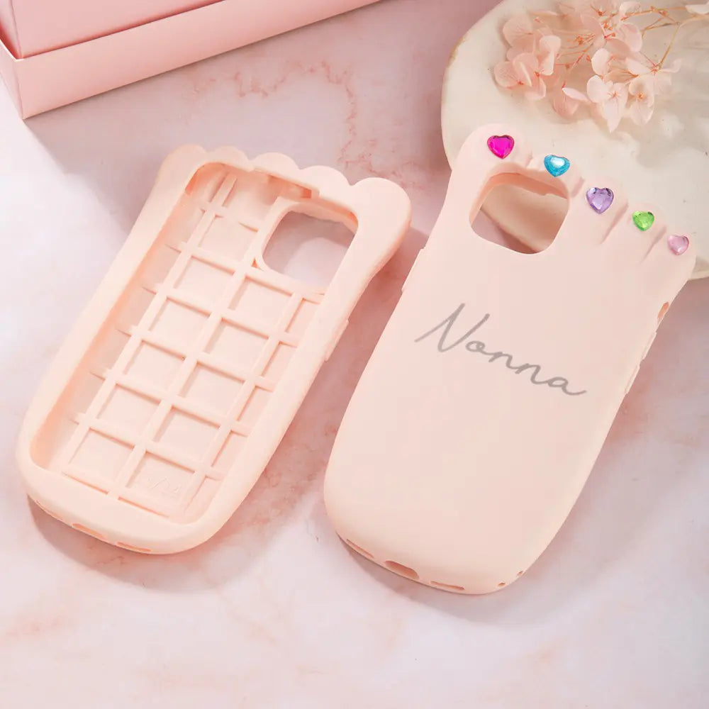 Custom 3D Foot Shape Silicone Phone Case with name | hilarious iphone cases