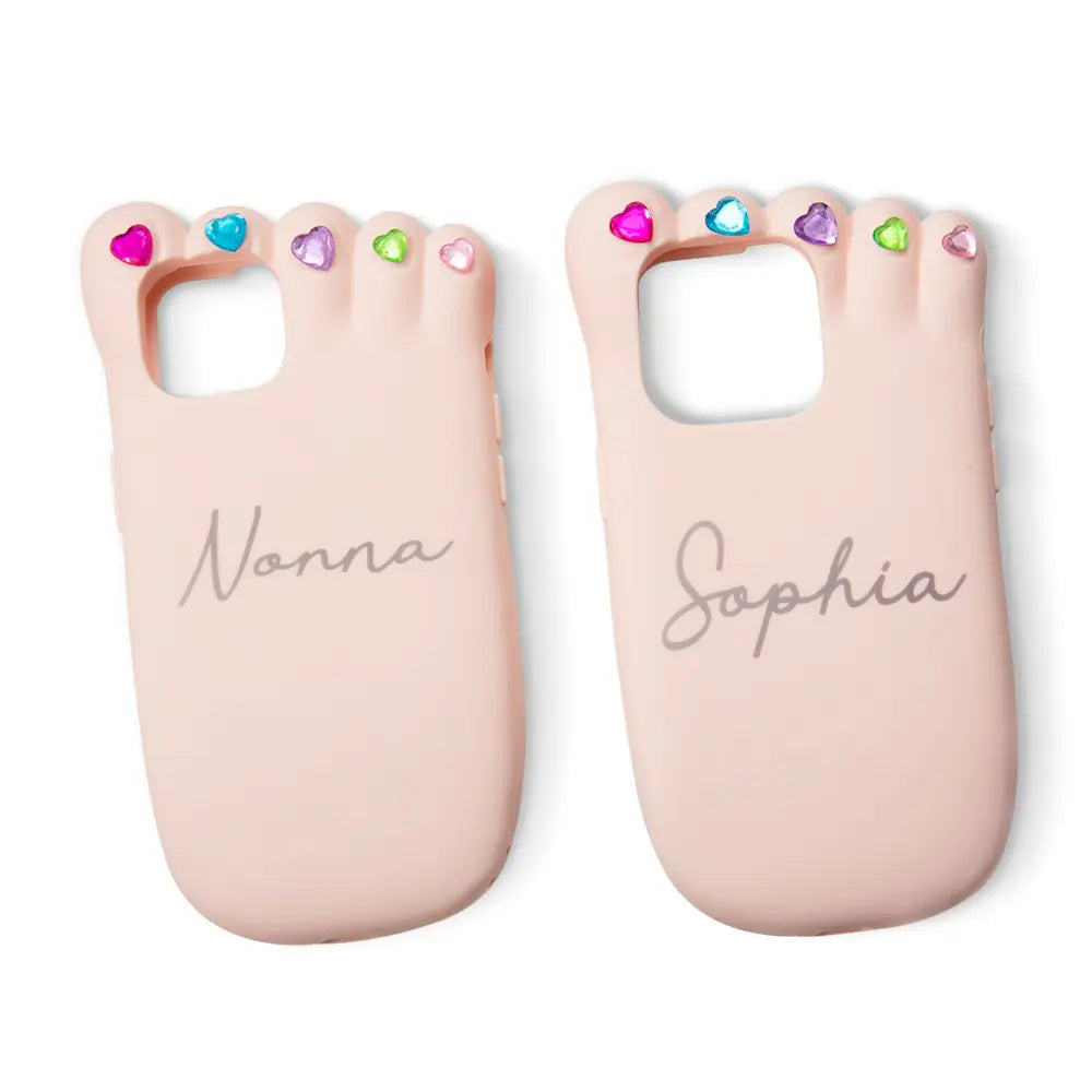 Custom 3D Foot Shape Silicone Phone Case with name | hilarious iphone cases