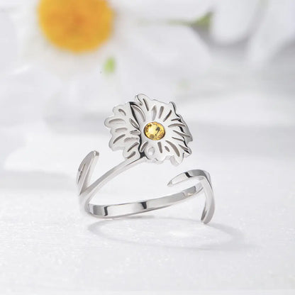 Personalized Birthstone & Birthflower Ring | birth flower jewellery