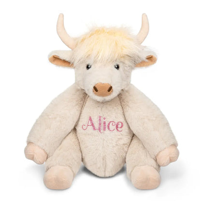 Personalized highland cow plush | Eco-Friendly Plush Farm Toy| Baby Shower/Birthday