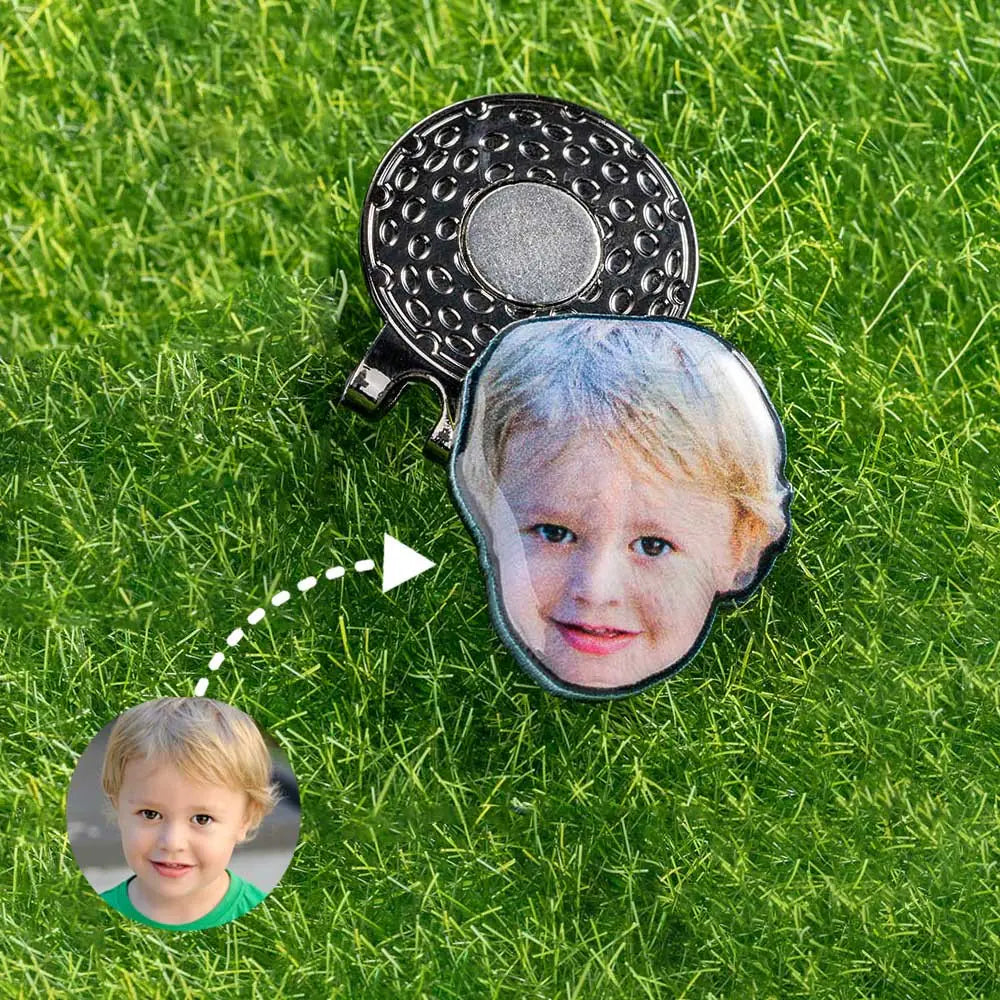 Custom Photo Golf Ball Marker & Hat ball marker clip