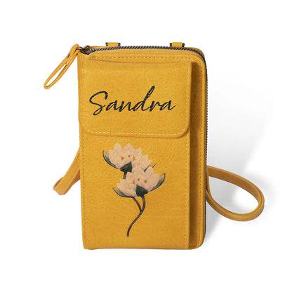 Personalized Phone Wallet | Personalised coin pouch |Retro Crossbody Bag