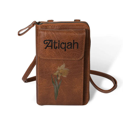 Personalized Phone Wallet | Personalised coin pouch |Retro Crossbody Bag