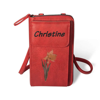 Personalized Phone Wallet | Personalised coin pouch |Retro Crossbody Bag