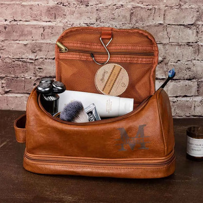 Personalized mens toiletry bag | Leather Dopp Bag for Men