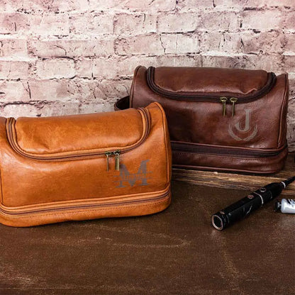 Personalized mens toiletry bag | Leather Dopp Bag for Men