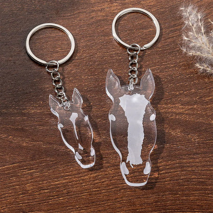 Personalized Horse Facial Marking Keychain, Acrylic Horse Keychain | Equestrian gifts