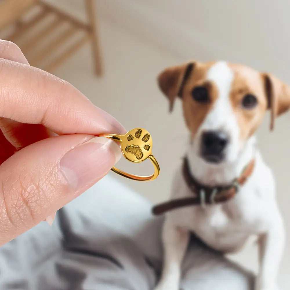 Custom  Paw Print Ring |Minimalist Ring | Pet Memorial Gift