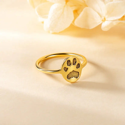 Custom  Paw Print Ring |Minimalist Ring | Pet Memorial Gift